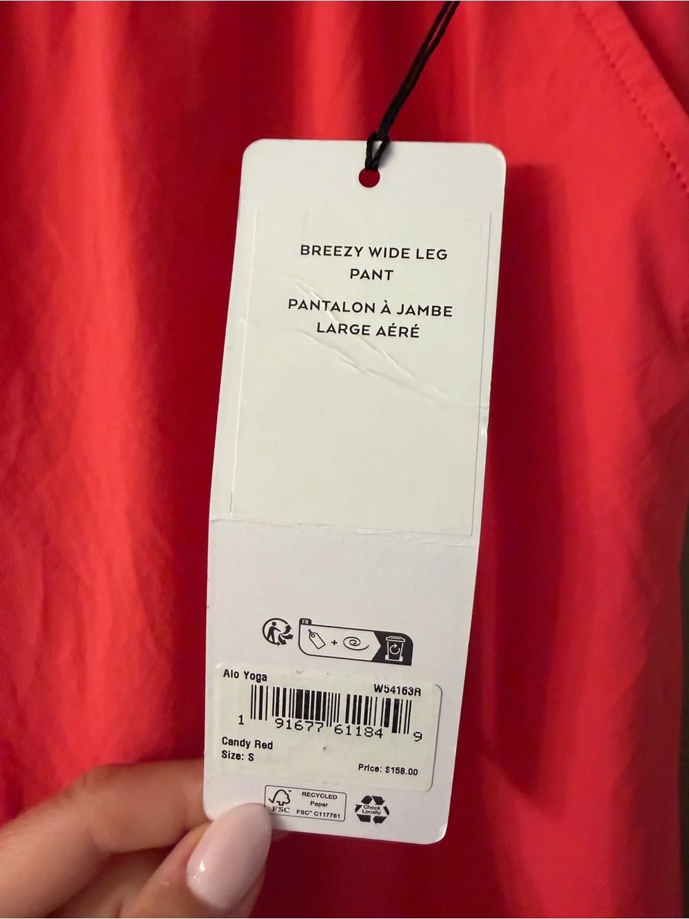 Alo Yoga Breezy Wide Leg Pant- CANDY RED
